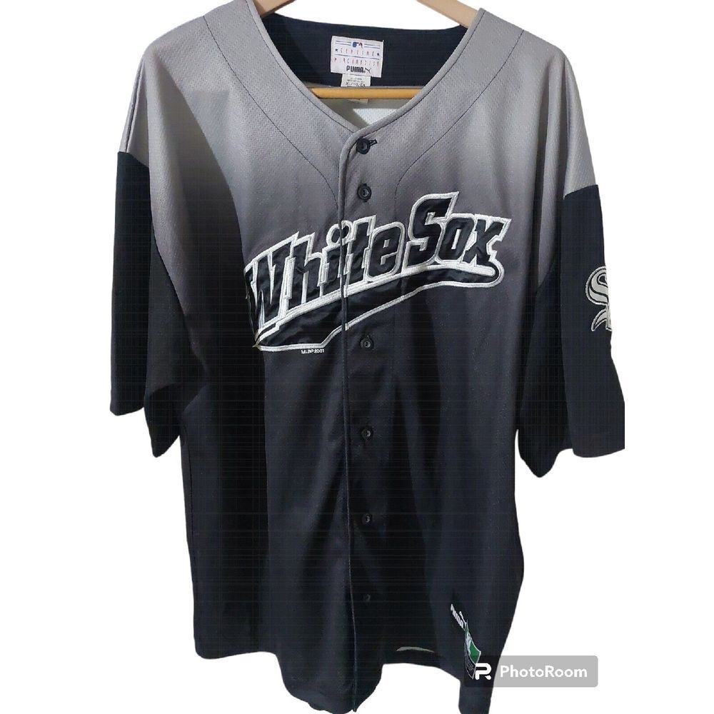 Chicago White Sox Vintage Y2K Puma baseball jersey Black‎ XL Stitched